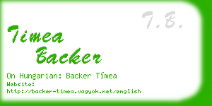 timea backer business card